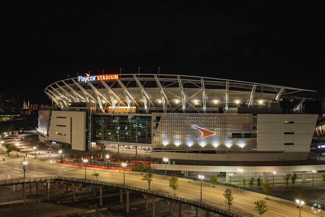 Paycor Stadium in City Center is home of the 2021 AFC Champions, The Cincinnati Bengals.