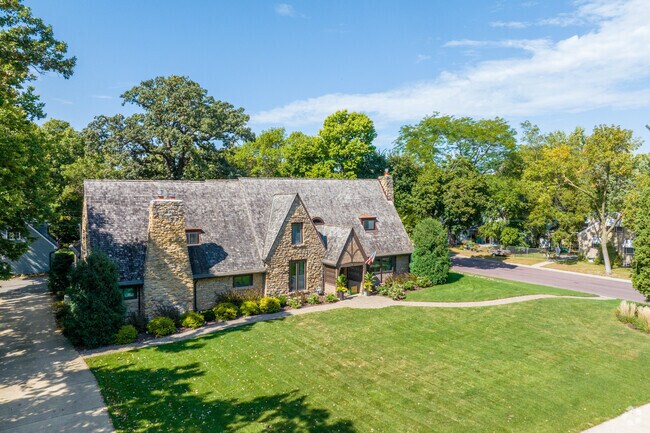 A rare tudor style house in the Blue Earth Park neighborhood.