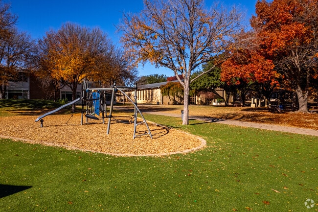 View of the playground at Greenhill School in Addison, TX.