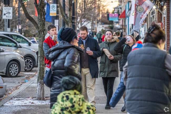 Local business were happy to see the streets filled with shoppers for Brookline Lights Up.