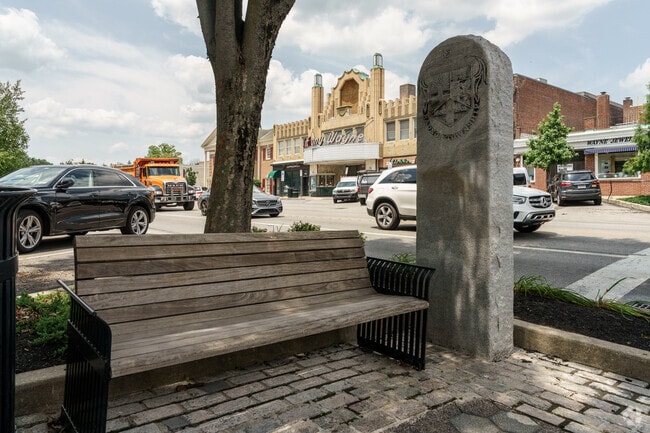 Public benches provide shaded spots for rest and relaxation in St. Davids.