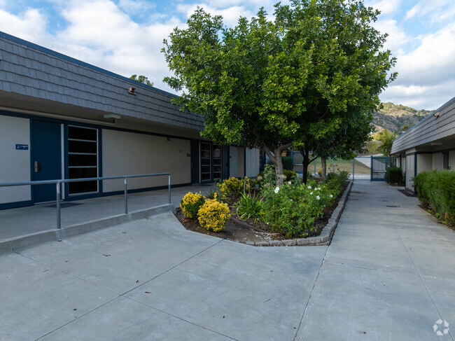 Students enjoy a nice well maintained campus at Goddard Middle School.
