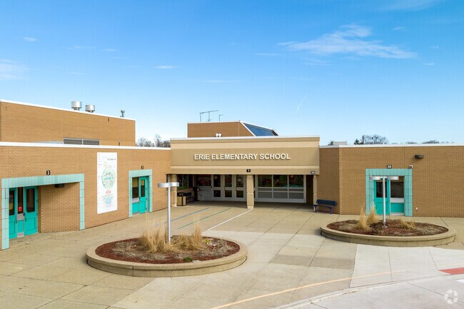 The entrance to Erie Elementary School