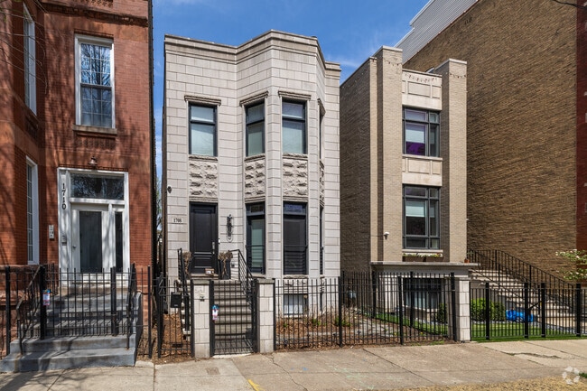 Brownstones and modern and  homes can be found in West Town.