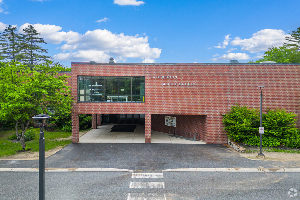 Front entrance to Lake Region Middle School in Bridgton.