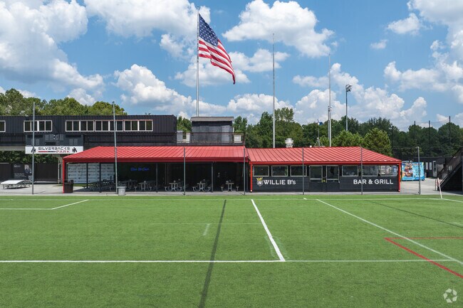 Willie B's Restaurant is uniquely adjacent the lush Silverback Park Stadium of Embry Hills.