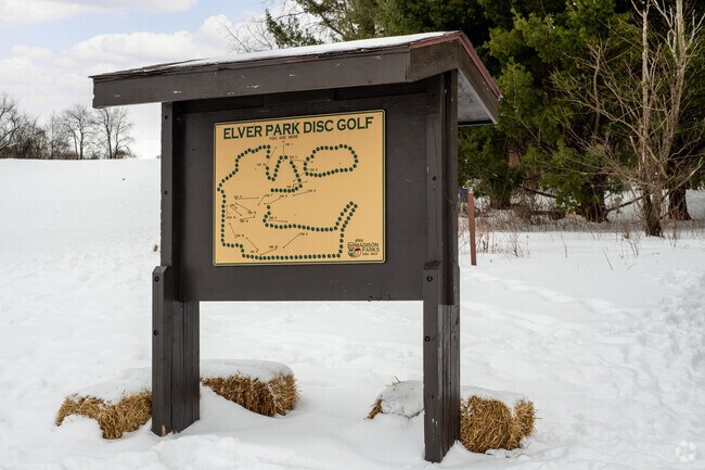 Disc golf course map at Elver Park.