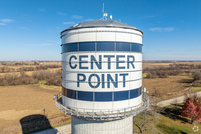 The Center Point water tower is a local landmark.