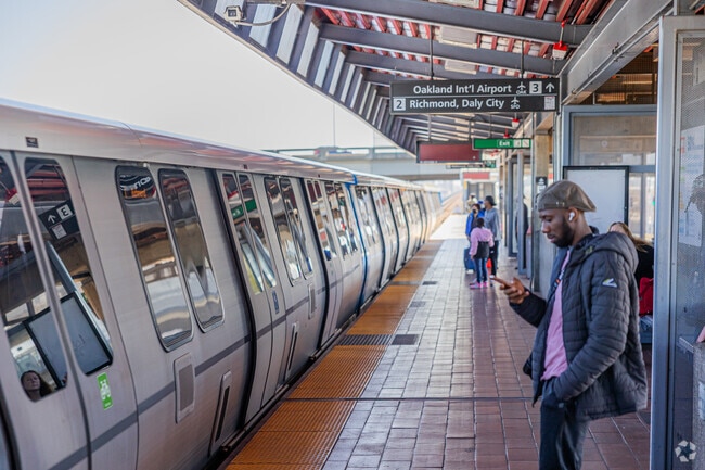 The Coliseum neighborhood’s BART station is a hub for daily travel and connection.