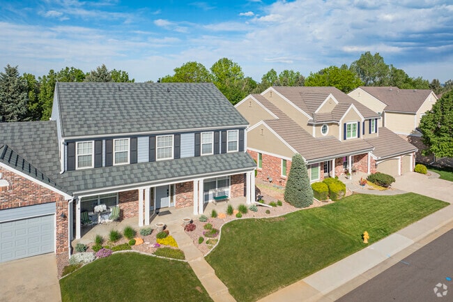 Two story contemporary homes have unique accents in Governor's Ranch, Lakewood, CO.