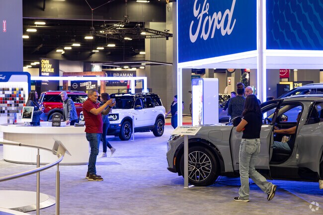 Many large corporate events happening at the Miami Beach Convention Center.