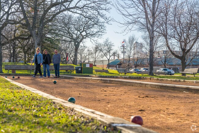 People enjoying a game of Bocce Ball in Beltrami Park.