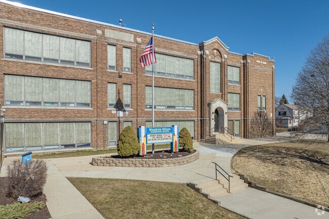 The Front entrance at Woodrow Wilson Elementary School.