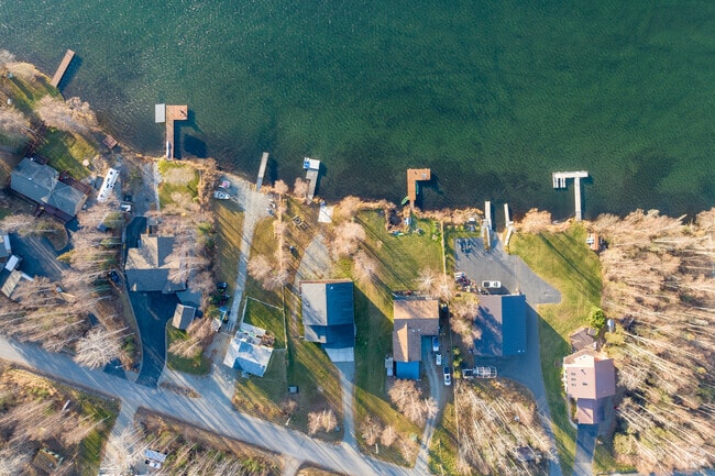 Looking down from above reveals the clear waters available to those living in Meadow Lakes.