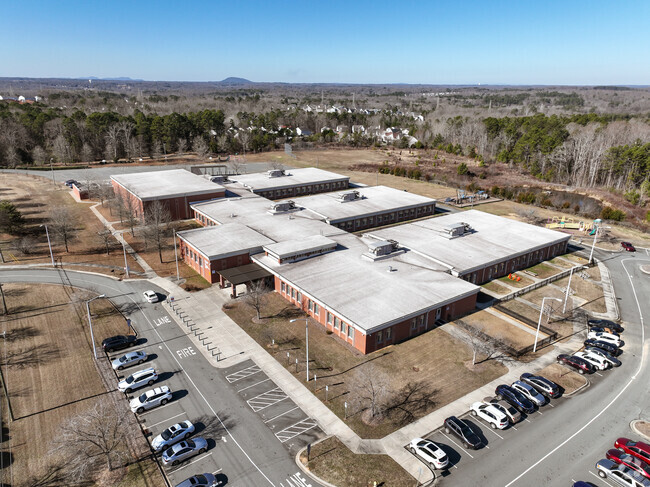 An aerial view of the campus at River Oaks Academy.
