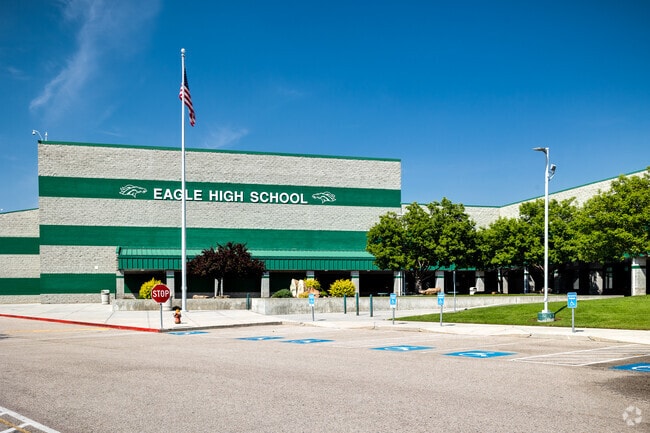 West front entrance of Eagle High School.