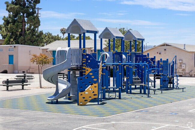 Broad Avenue Elementary School playground lets the kids have a fun break from their studies.