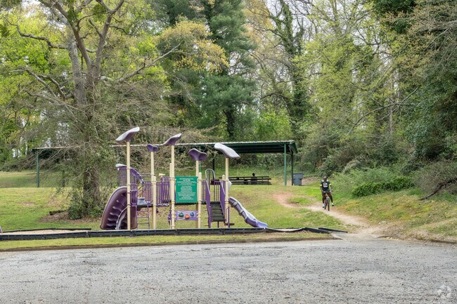 Cyclists enjoy coming to Irwin Park for the trails.