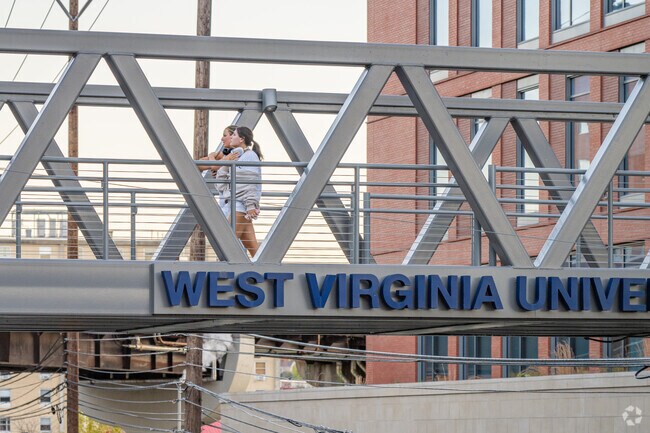 WVU students can use the walking bridge to cross over Beechurst Avenue in Sunnyside.