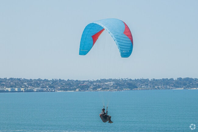 Paragliding near Fisherman's Flats/Josselyn Canyon offers serene, breathtaking sights.