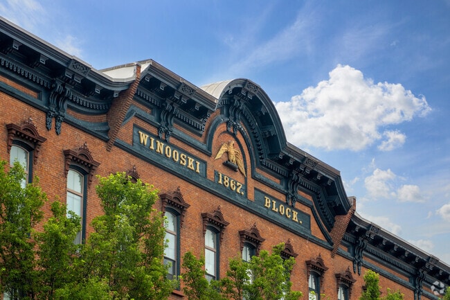 An Italianate gem, the Winooski Block building, stands as a historic centerpiece of downtown.