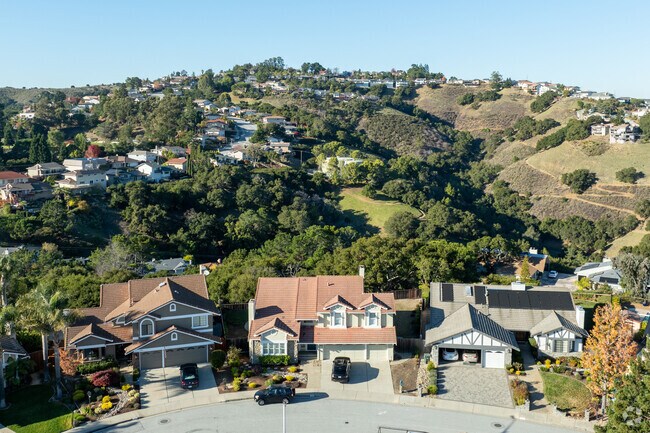 Hillside homes with sweeping views define Alder Manor’s serene suburban charm.