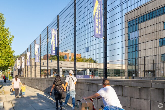 P.S. 110 is in a residential area in Queens, New York.