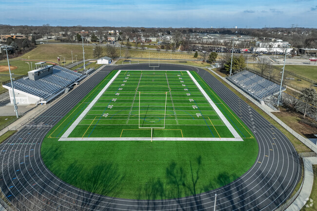 Elgin High School has a large and well maintained football field in the back of the school.
