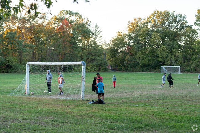 You will often find people playing soccer at German Park in Hill Valley.
