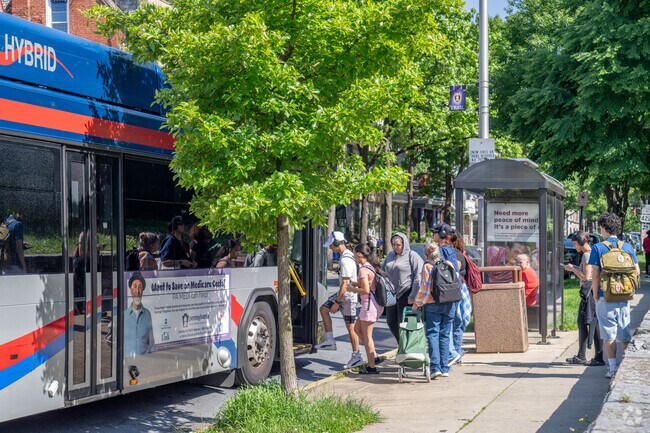 Plentiful BARTA bus stops make Penn's Common an easy place to get around.