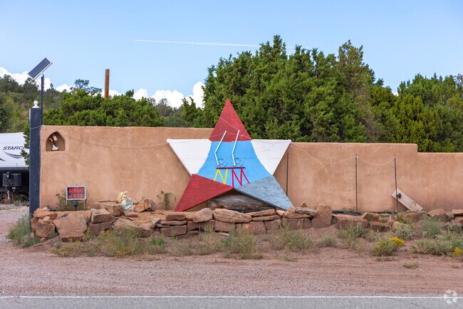 Quirky road art displayed proudly in Glorieta.