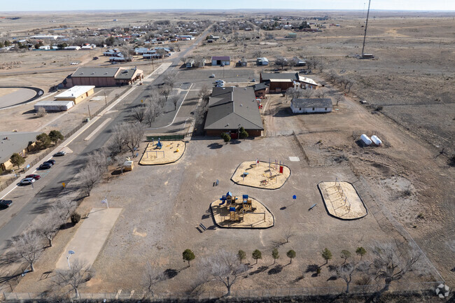 A birds eye view of Vaughn Elementary School.