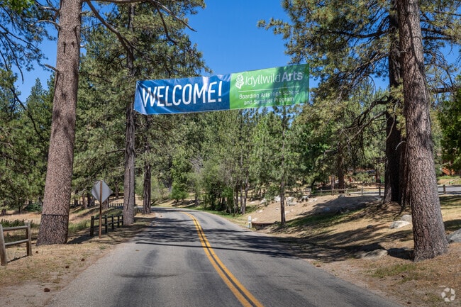 A welcoming entrance is seen at Idyllwild Arts Academy.