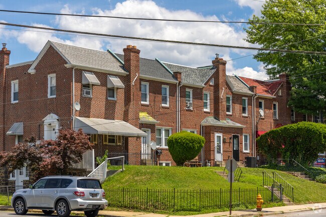 More classic brick row houses are more common closer to North Market Street in Eastlake.