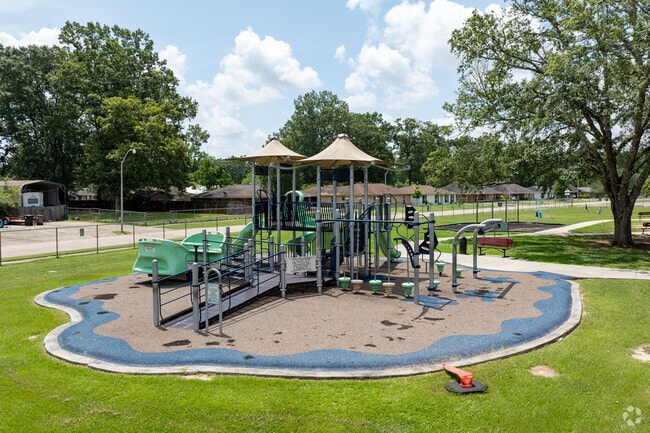 Students have fun playing on the playgrounds at Tanglewood Elementary School during recess.