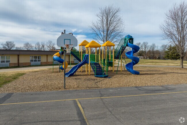 The playground at Mount Hope Elementary School is very well equipped.
