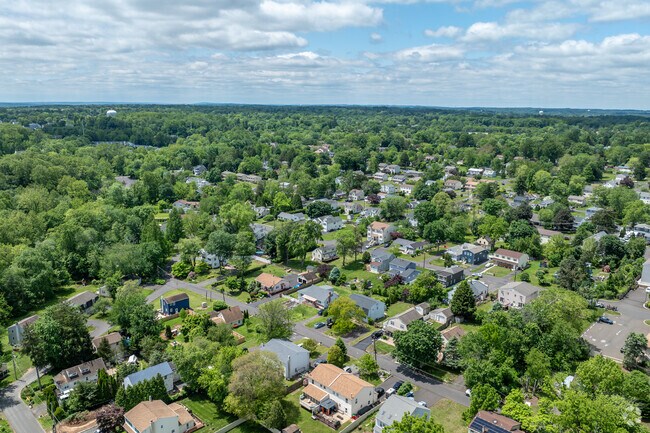 There are many quiet tree lined streets made up of single family homes in Horsham.