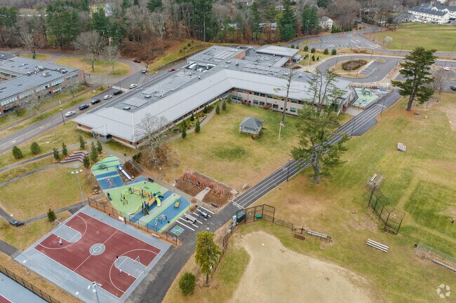 Clyde F. Brown School in Millis received a B+ rating from niche.