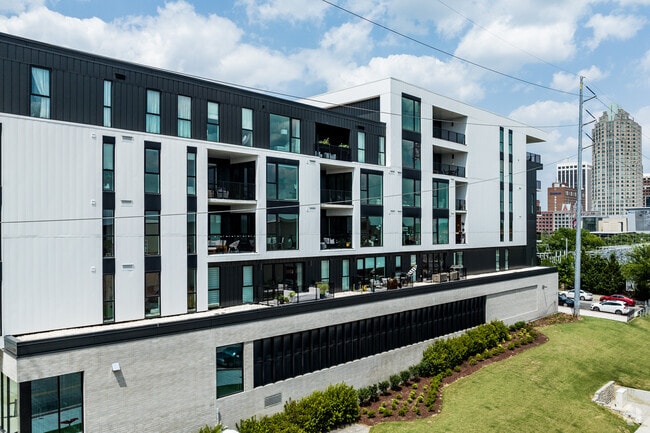 Sleek modern condos line the streets of  the Warehouse District.