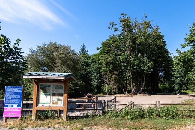 Take your dog off the leash at the dog park in Willis Tucker Community Park Silver Firs.