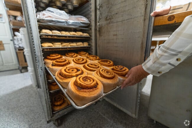 Fresh homemade award-winning cinnamon rolls from Maltby Café are a community staple.