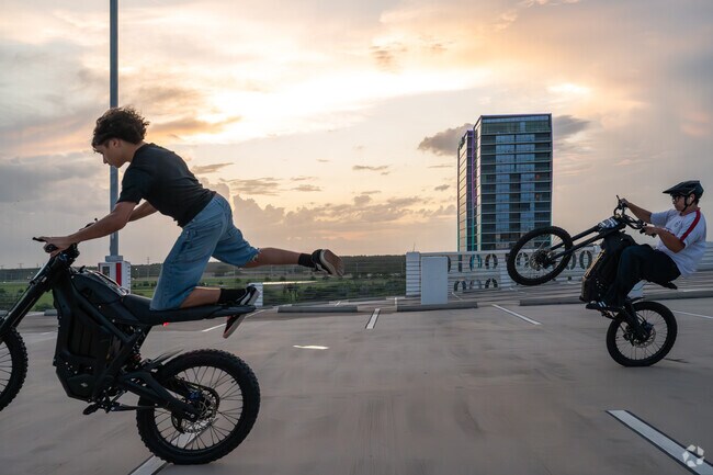 Storey Park kids can ride their bikes till the sun sets and the street lights come on.