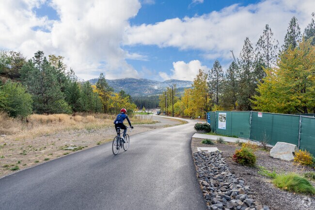 Locals enjoy cycling through the Post Falls City Center neighborhood.