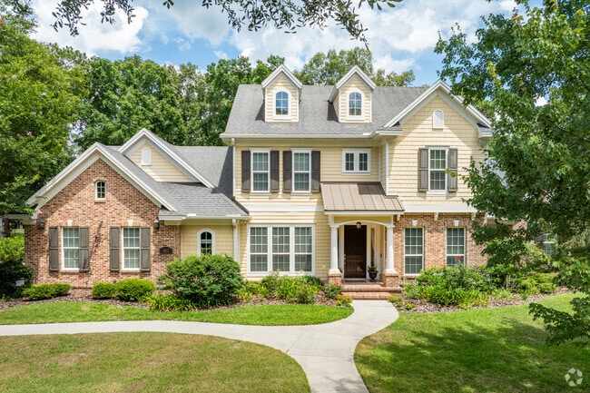 Large neo-colonial mansions are a favorite in Haile Plantation.