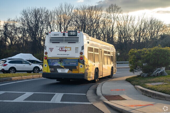 The bus system provides public transportation in Falls Road Corridor.