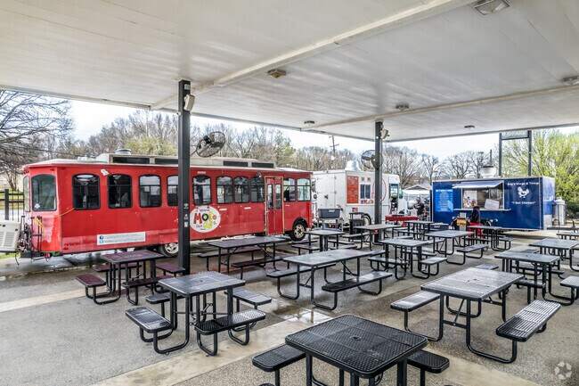 Food Truck Park offers seating for its patrons in the Oakhaven neighborhood.