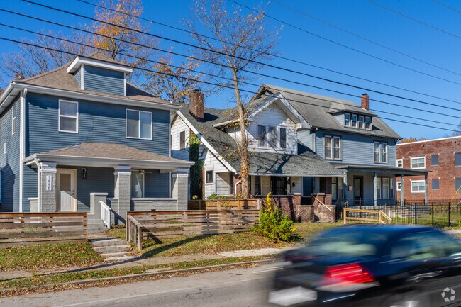 American foursquares and bungalows generally outline busier streets in Crown Hill.