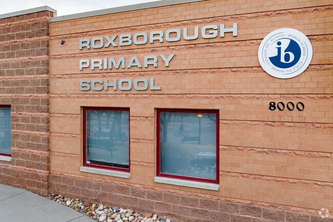 Roxborough Elementary School in Littleton Colorado on a cold winter evening.