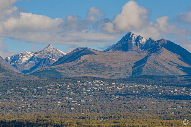 Much of Anchorage, including Huffman-O'Malley, is backdropped by the Chugach Mountains.