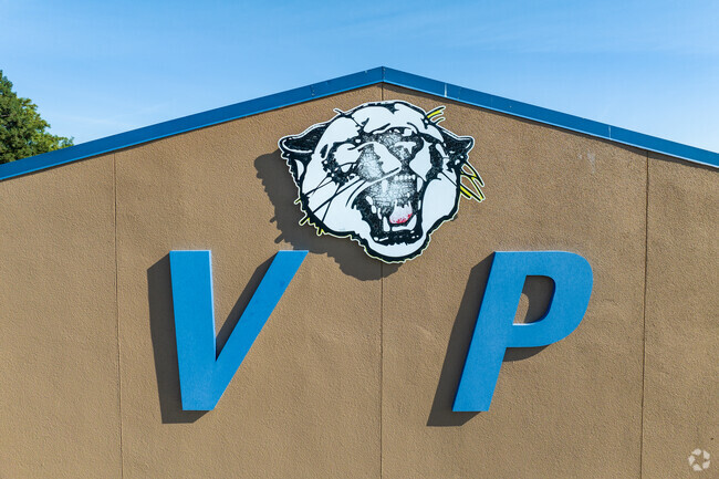 Vaca Pena Middle School proudly displays their panther mascot.